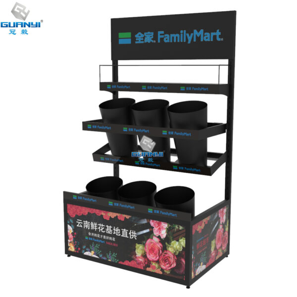 flower display stand with buckets